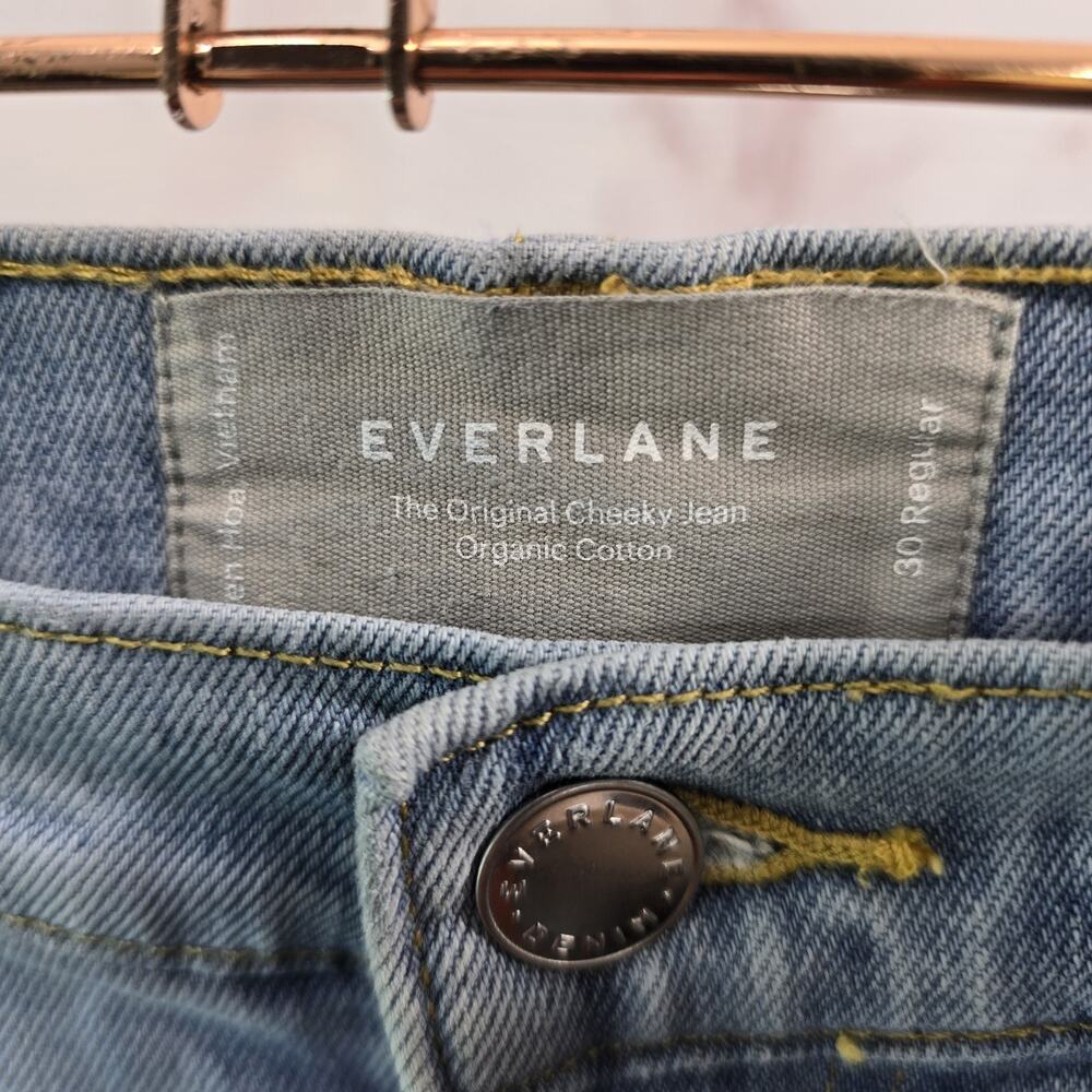 Everlane Jeans Womens 30 Original Cheeky Straight High Rise Light Crop Organic - Picture 3 of 13